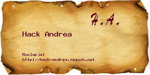 Hack Andrea névjegykártya