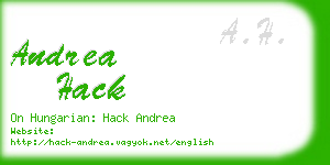 andrea hack business card